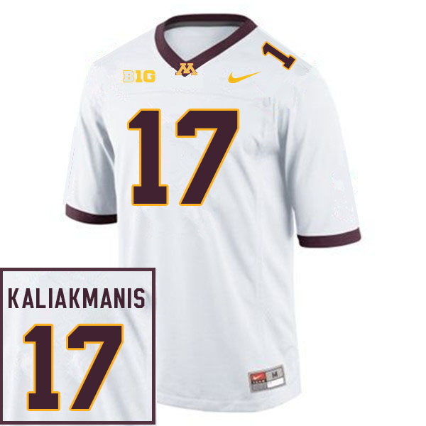 Men #17 Athan Kaliakmanis Minnesota Golden Gophers College Football Jerseys Sale-White